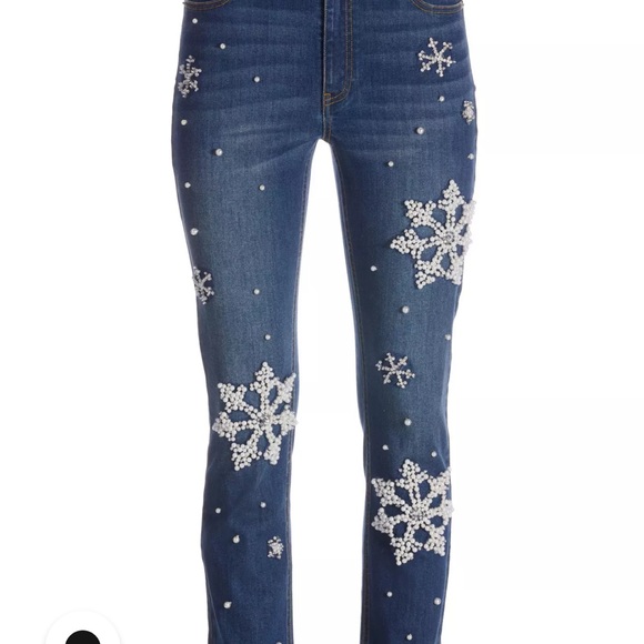 Pearl Embellished Snowflake Jean - Picture 3 of 3